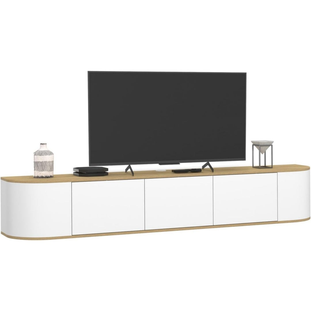 Banc TV gris fonce, 3 portes