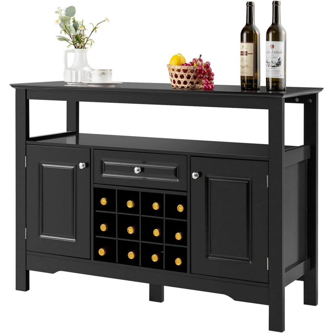 Buffet noir muni de 12 portes 117 x 40.5 x 85.5 cm