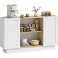 Credence gris clair a 2 portes 2 tiroirs avec etageres reglables