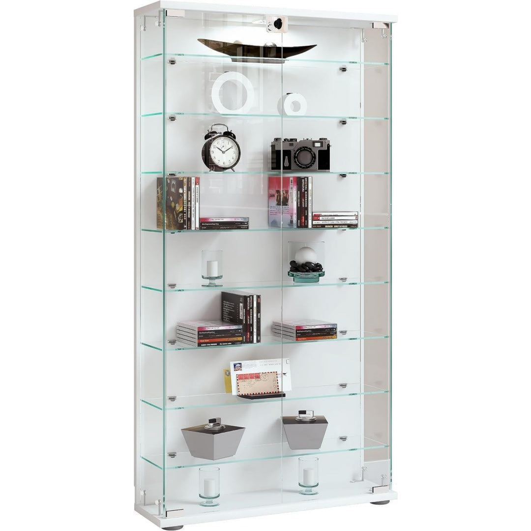 Vitrine gris clair, conception verre