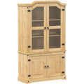 elegante armoire vitree marron esprit rustique en verre