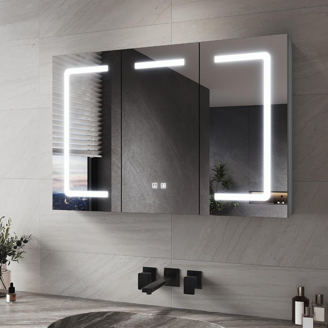 Gris meuble grand espace de rangement 3 portes