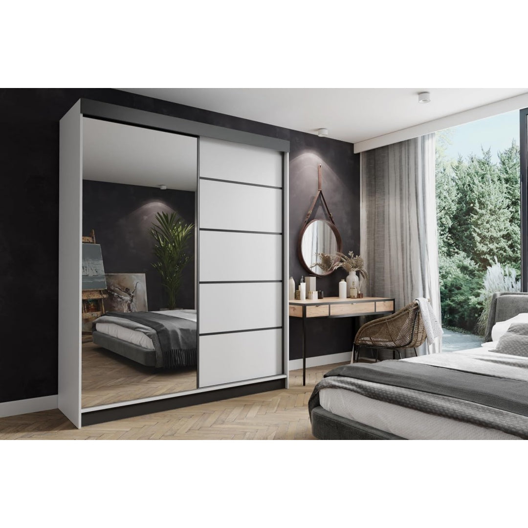 Moderne armoire en panneau de particules et aluminium