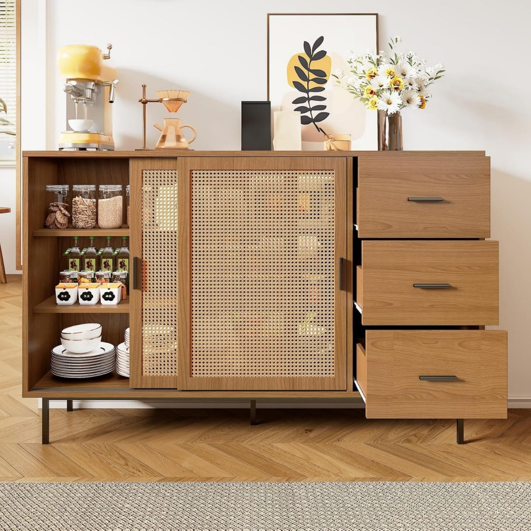Buffet avec portes coulissantes marron