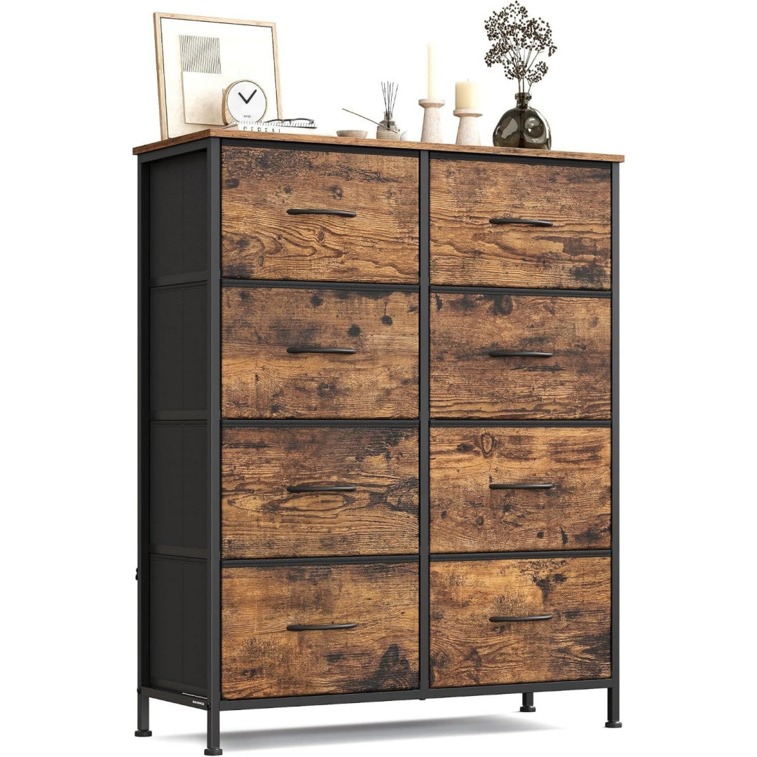Commode marron 8 tiroirs industriel