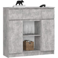 35 x 101 x 98 cm grise commode effet beton