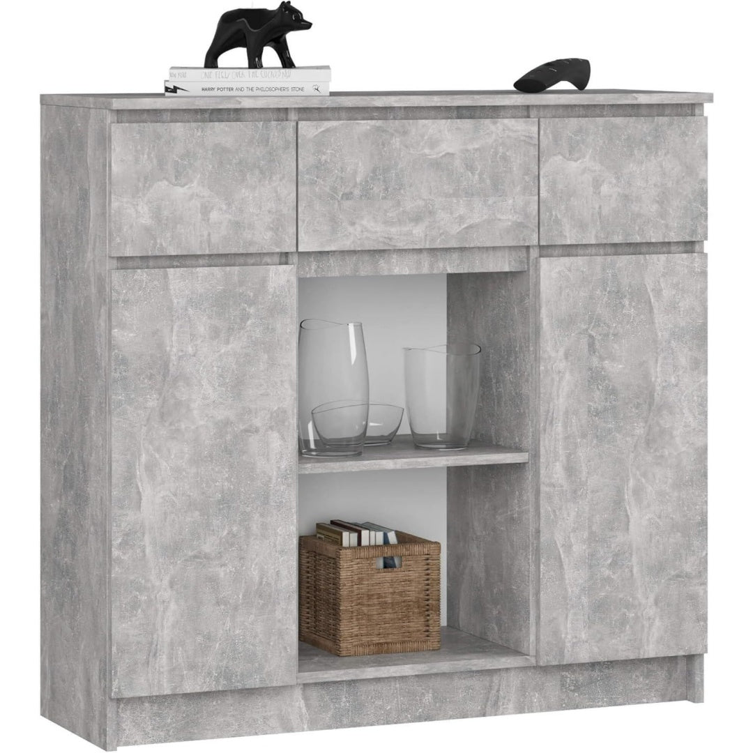 35 x 101 x 98 cm grise commode effet beton
