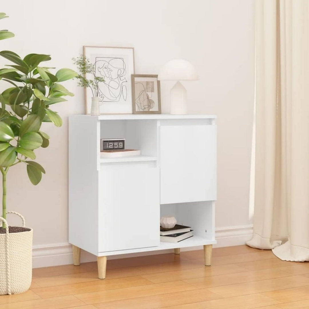 Style Naturel, enfilade gris clair avec 2 portes