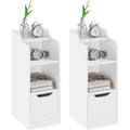 Table de bout de lit gris clair etagere ouverte moderne