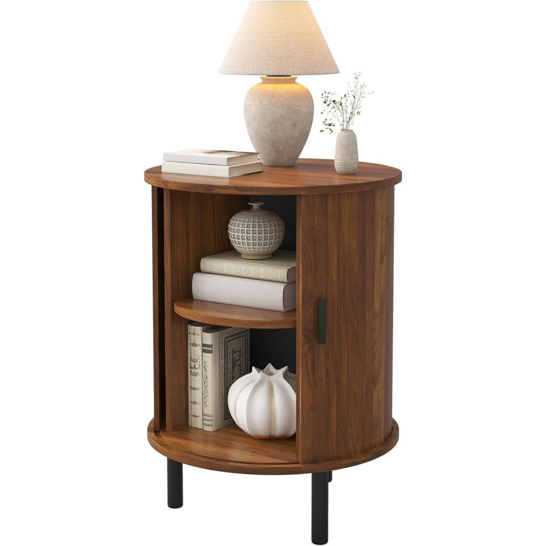 Buffet en MDF teinte marron, une porte