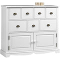 Commode polyvalente 7 tiroirs et 2 portes en bois massif