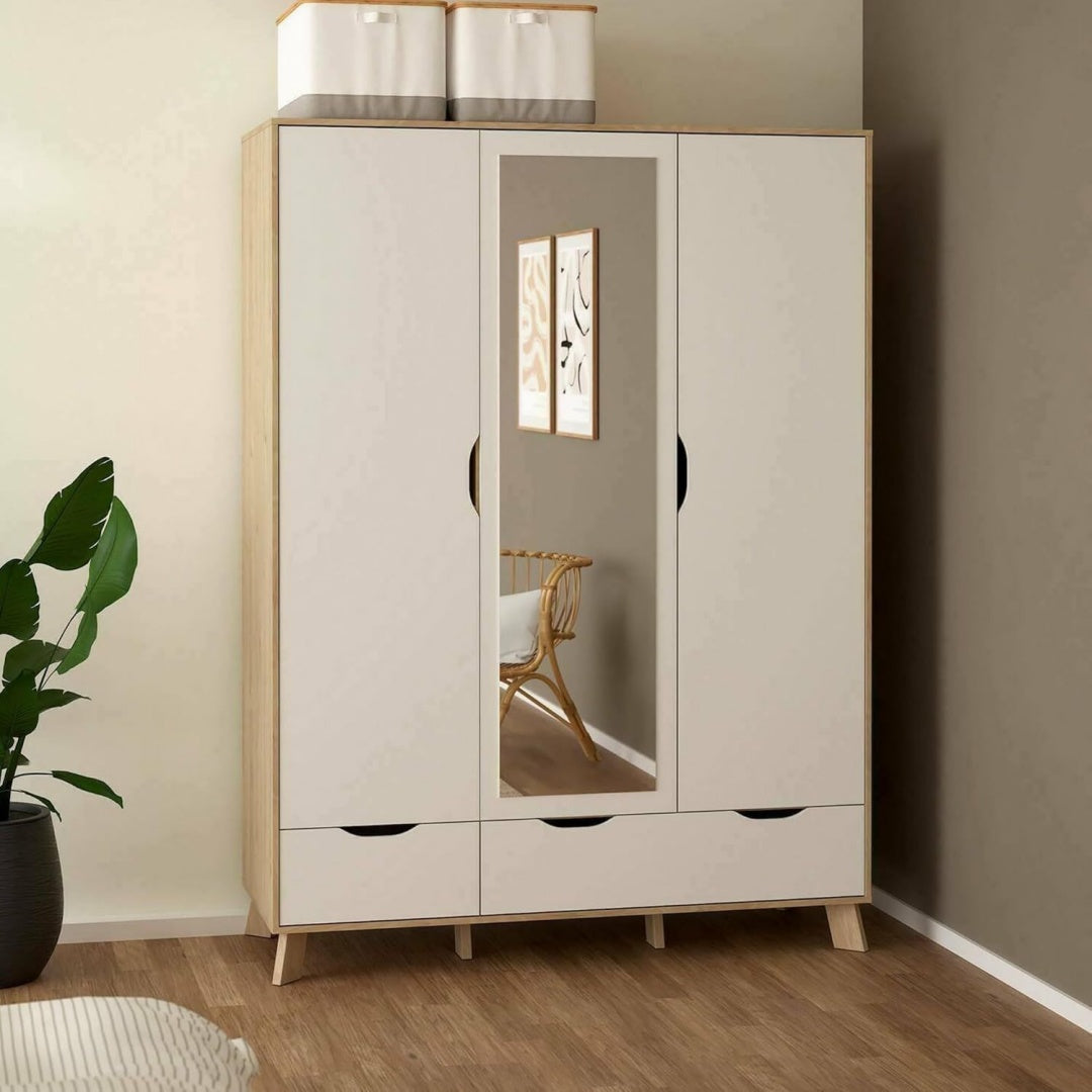 Garde-robe gris clair 2 portes