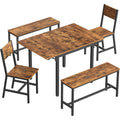 Ensemble salle a manger design rustique marron en metal