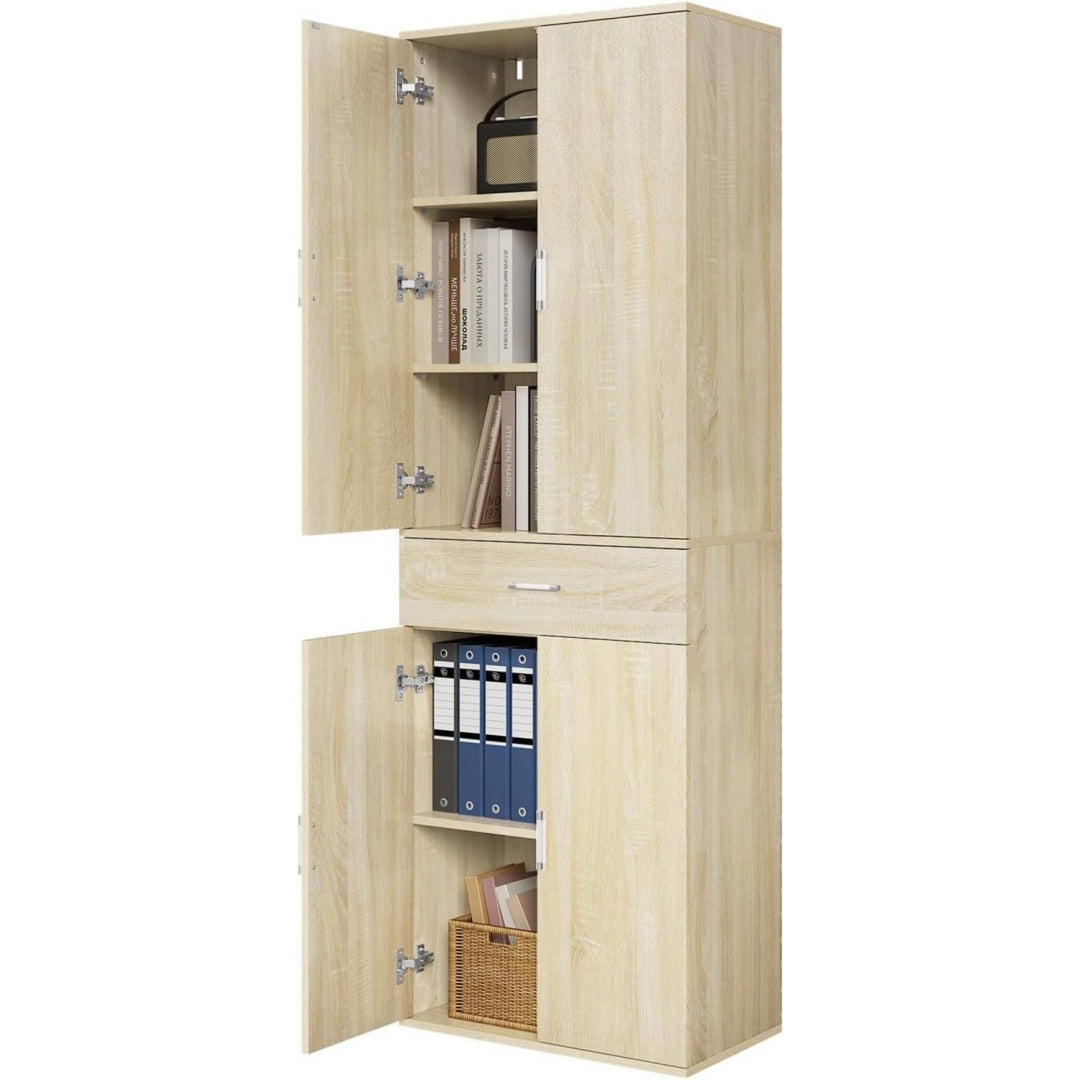 Armoire style scandinave beige 60 x 34 x 180 cm