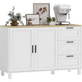 Buffet gris clair contemporain en bois de pin et MDF