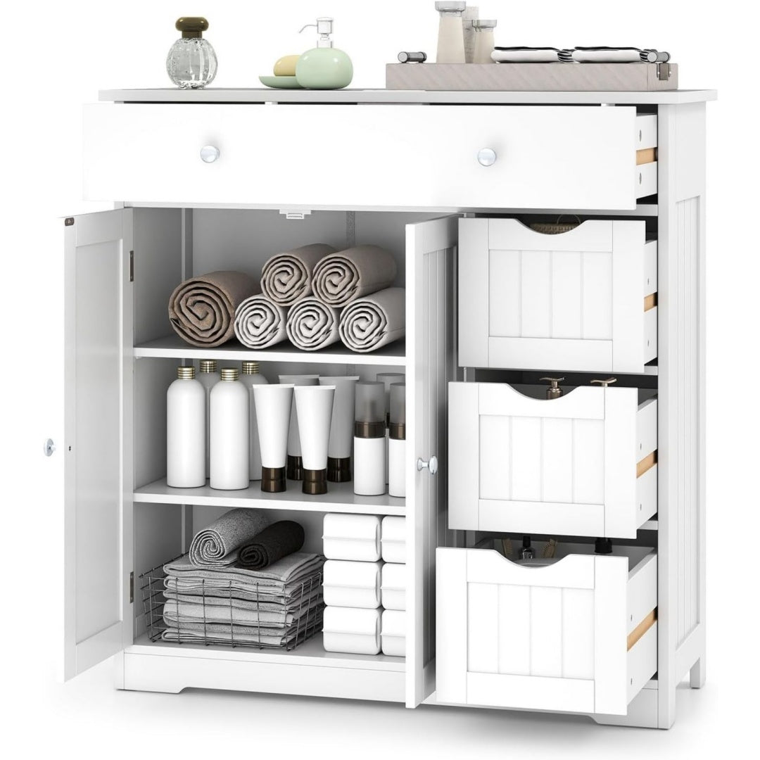 Meuble sur pied gris clair, 80 x 30 x 82 cm, contemporain