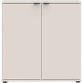 Commode rembourre en tissu gris clair style classique