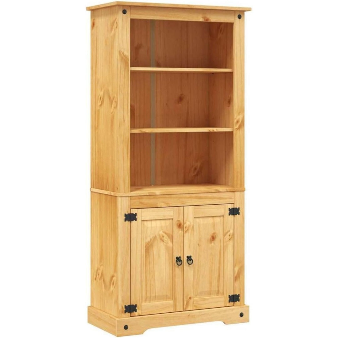 etagere bibliotheque orange avec portes vitrees, 40 x 80 x 170 cm