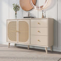 Buffet de rangement teinte gris clair, en bois, capacite optimale
