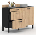 Credence marron 1 etagere reglables, bois ingenierie et design moderne