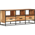 Meuble TV marron authentique rustique 110 x 30 x 45 cm
