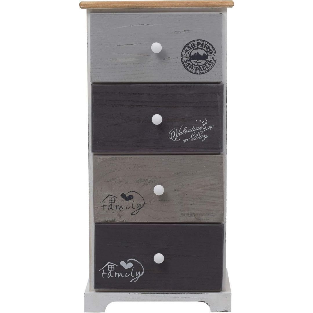 Chiffonnier scandinave gris fonce 35 x 27 x 72 cm