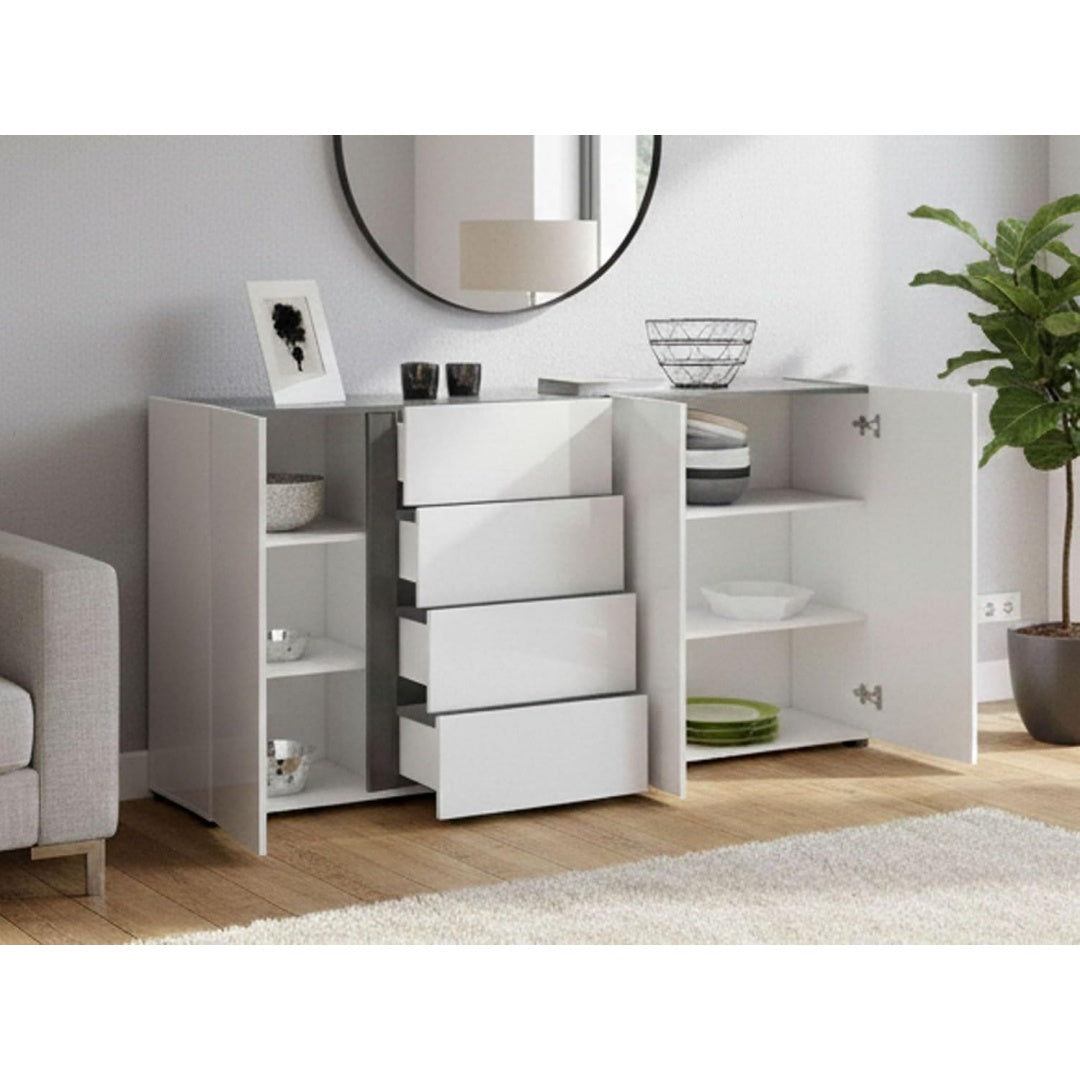 Buffet en verre, couleur gris