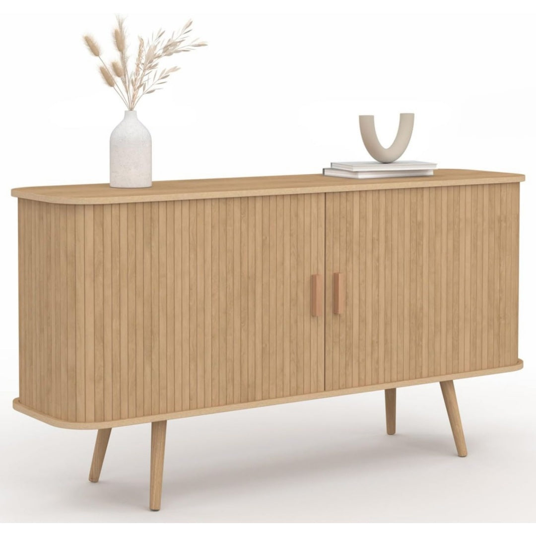 Enfilade design moderne en bois ingenierie marron a 2 portes
