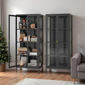 Armoire 35 x 168 cm en bois gris fonce
