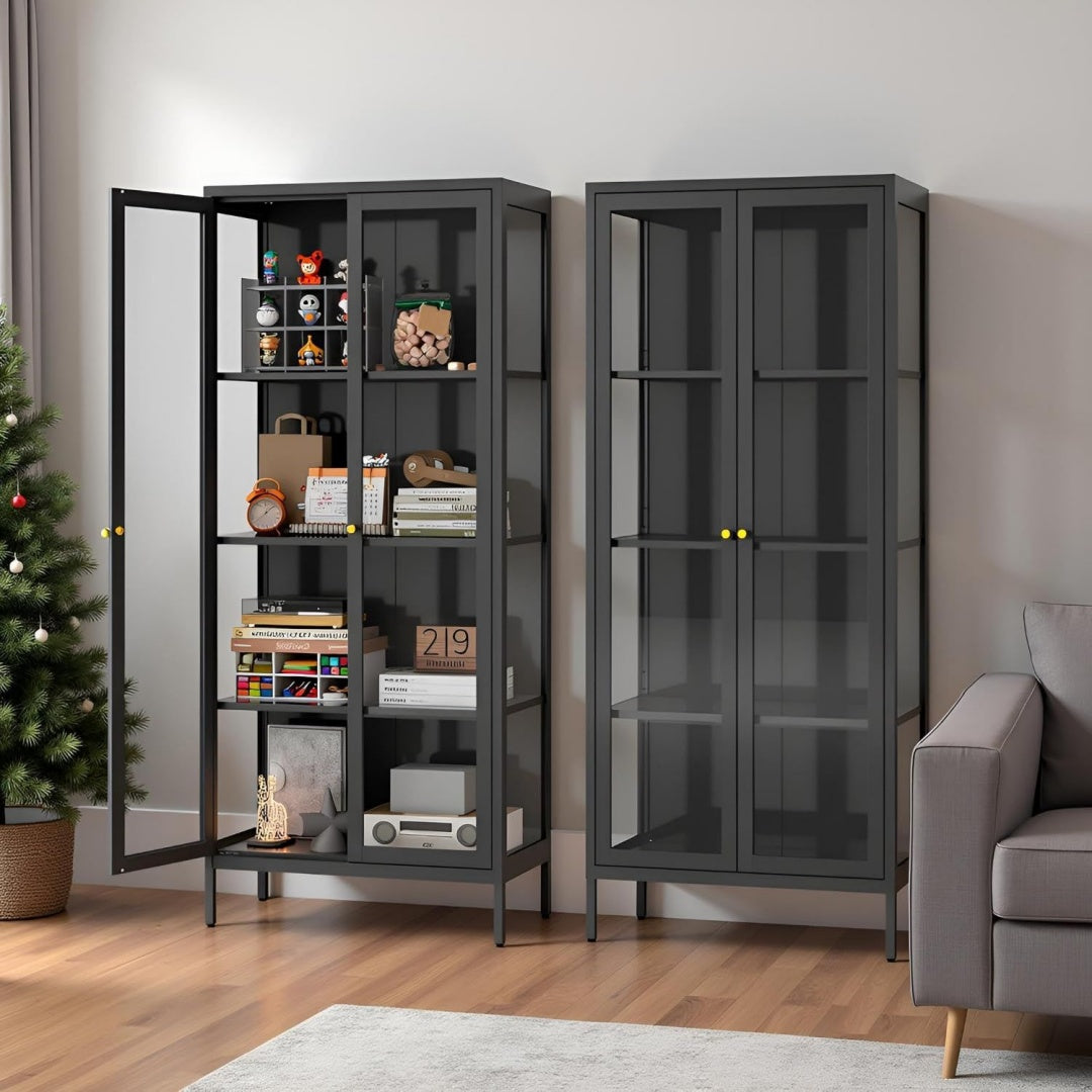 Armoire 35 x 168 cm en bois gris fonce