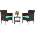 Ensemble bistro design epure, teinte bordeaux, rangement optimise rotin