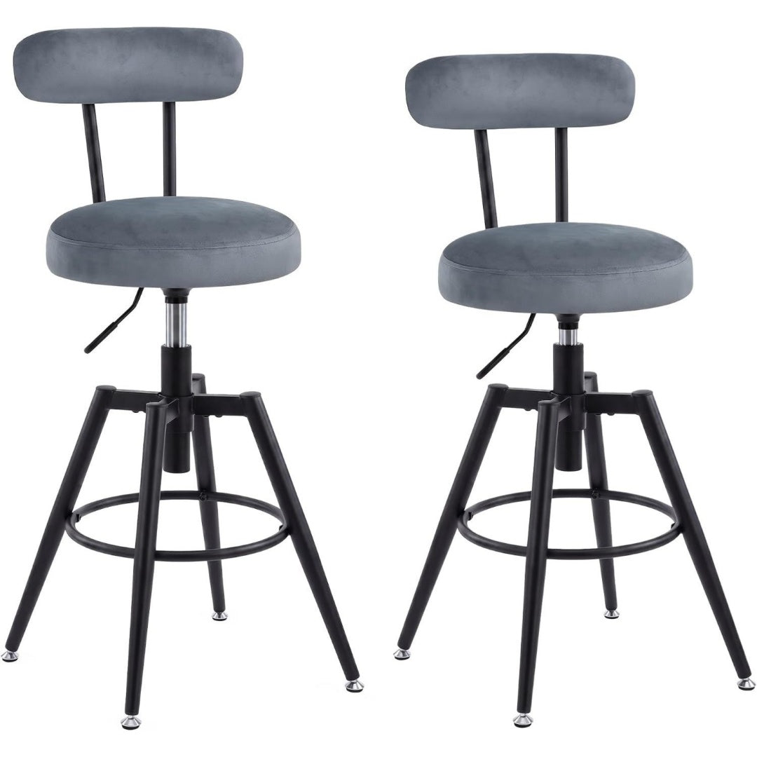42 x 42 x 103 cm tabouret gris en acier