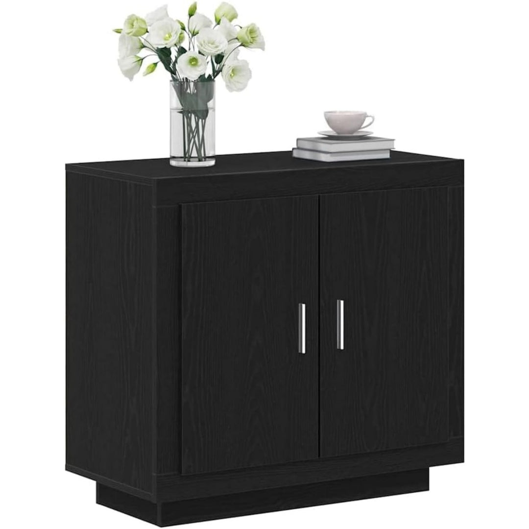 Meuble buffet noir, contemporain, ideal pour salle a manger