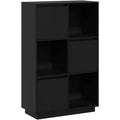 Panneau melamine, bahut noir en bois