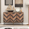 Enfilade gris clair avec 3 portes, allure contemporaine