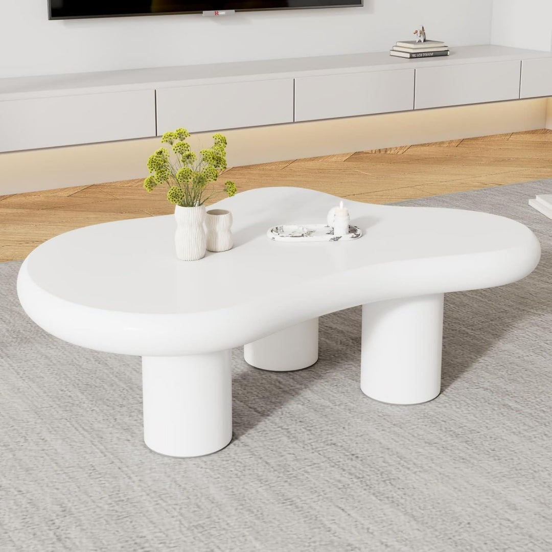 100.5 x 69.5 x 41.5 cm table basse gris clair en MDF