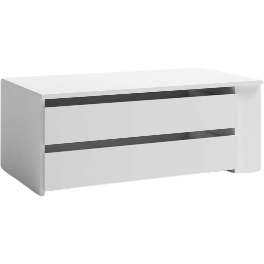Commode gris clair genereuse 2 tiroirs