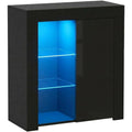 Commode noir verre, 75 cm de large a 1 porte