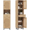 Colonne haute esprit fermier en bois ingenierie marron a 2 portes
