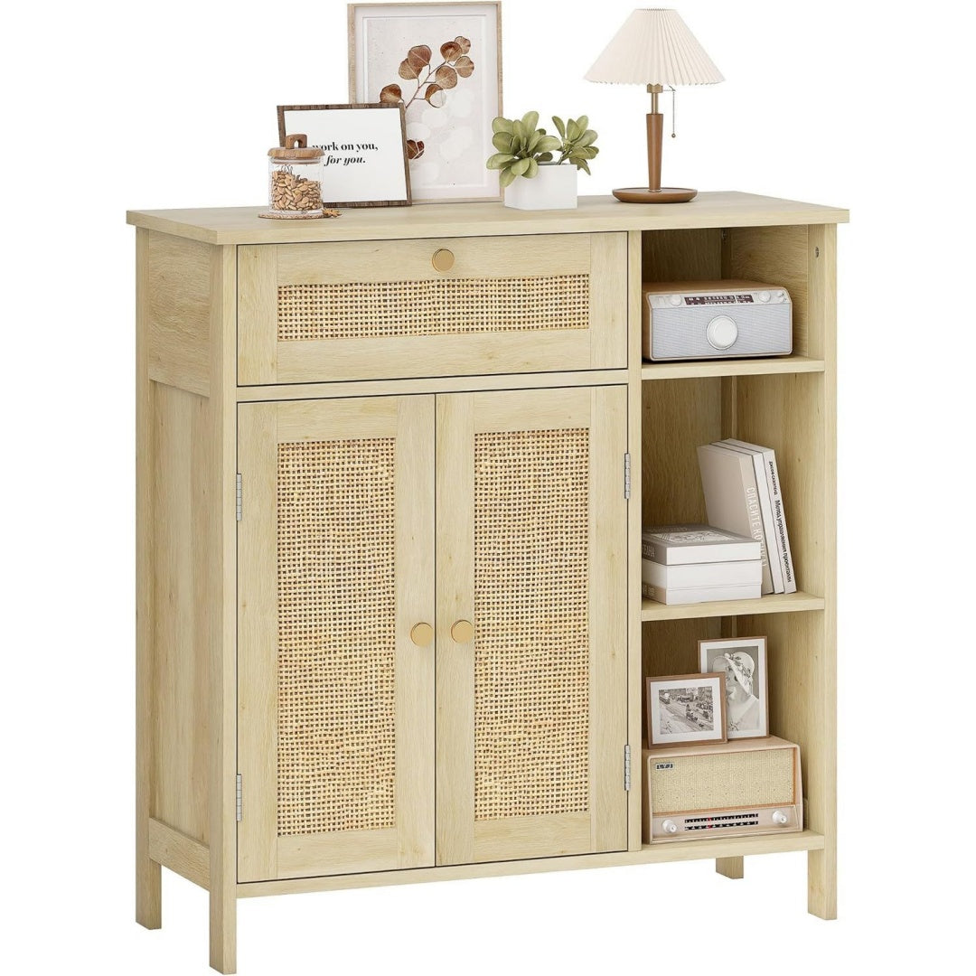 Buffet pieds metalliques beige 75 x 30 x 79.5 cm